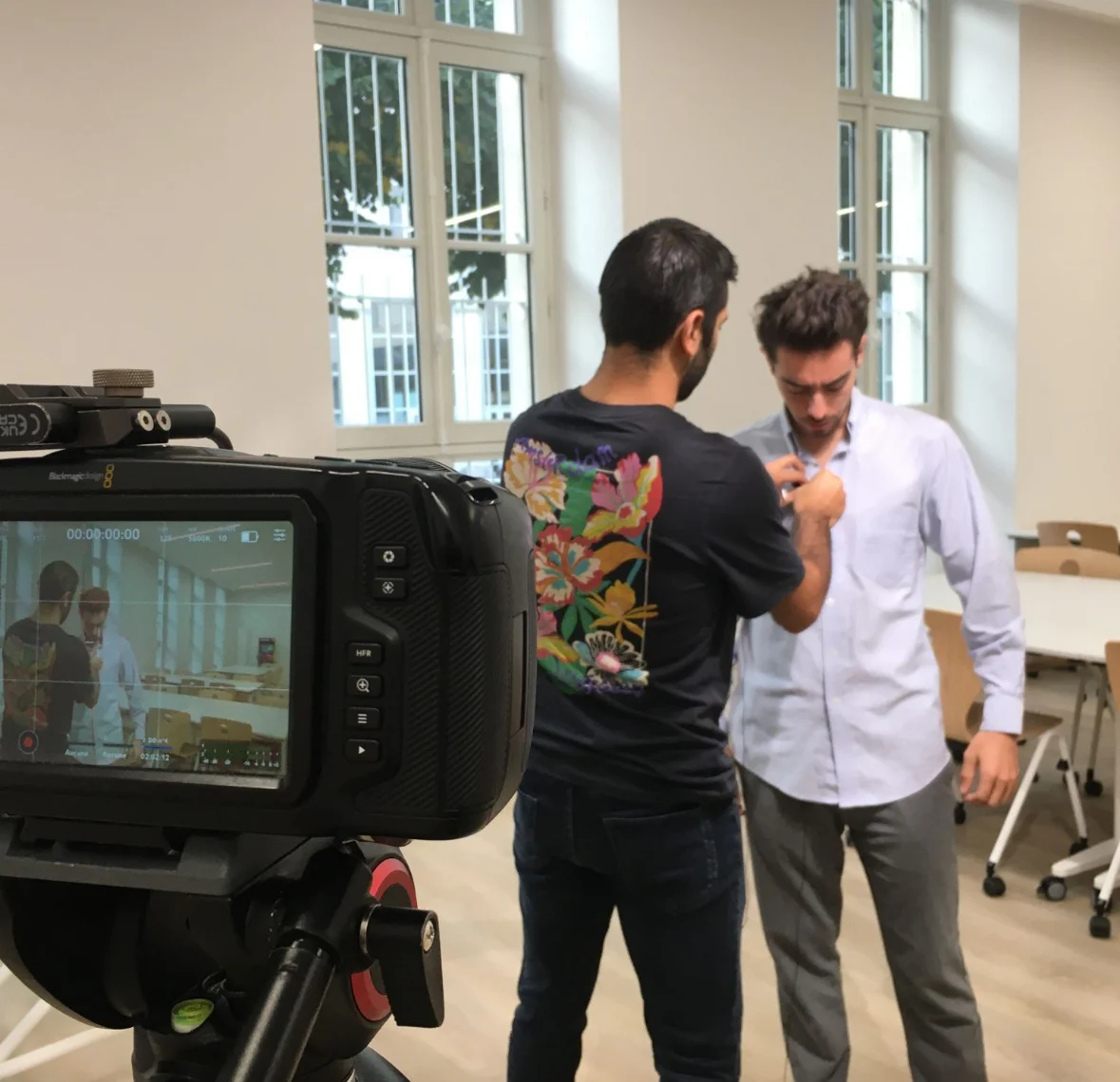 Préparation du tournage des interviews pour Coda School d'Orléans.